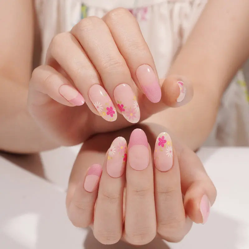 French Stickers Flower Strips — Semi-Cured Gel Nail Wraps