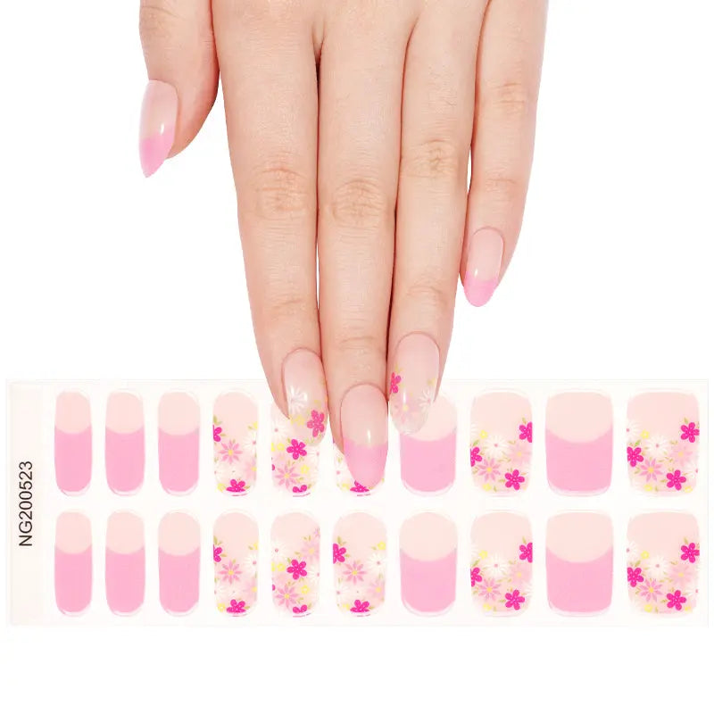 French Stickers Flower Strips — Semi-Cured Gel Nail Wraps