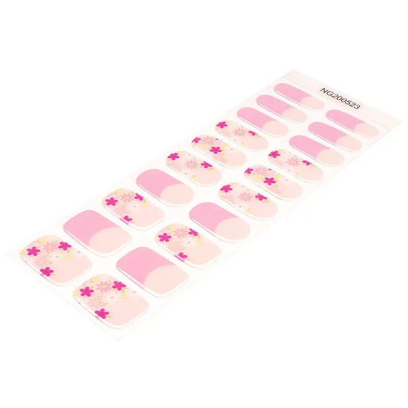 French Stickers Flower Strips — Semi-Cured Gel Nail Wraps