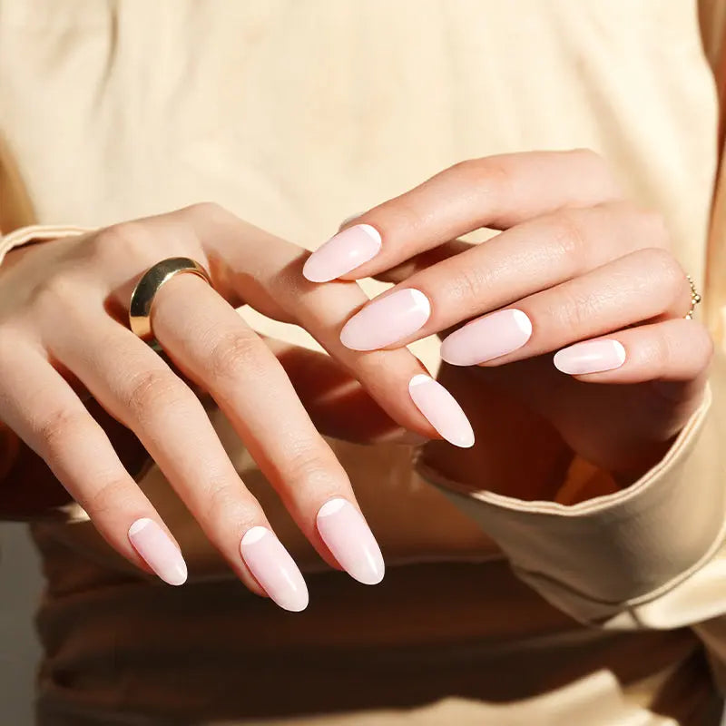 French Stickers Pink Strips — Semi-Cured Gel Nail Wraps