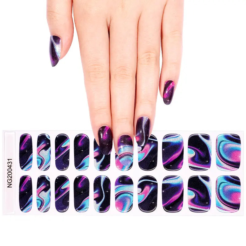 Galaxy Gel Stickers Swirling Colours — Semi-Cured Gel Nail Wraps