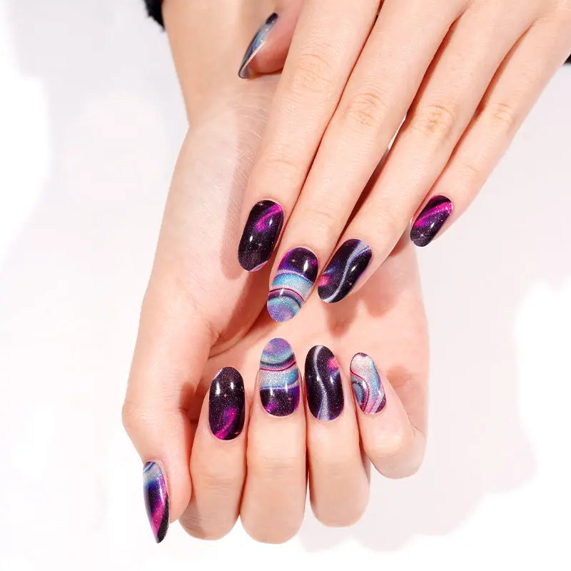 Galaxy Gel Stickers Swirling Colours — Semi-Cured Gel Nail Wraps