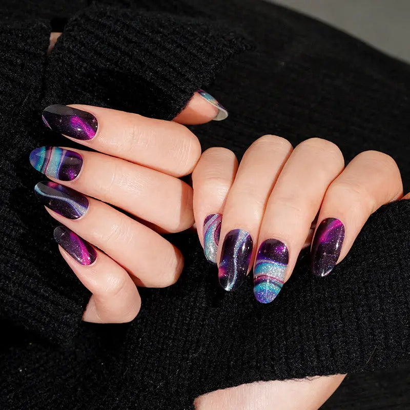 Galaxy Gel Stickers Swirling Colours — Semi-Cured Gel Nail Wraps