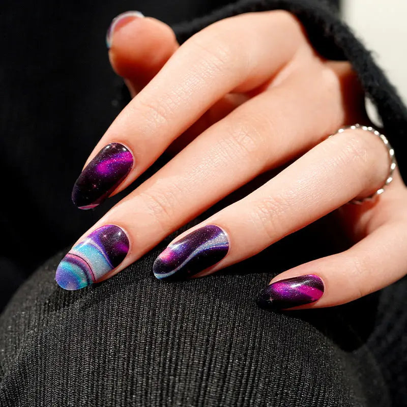 Galaxy Gel Stickers Swirling Colours — Semi-Cured Gel Nail Wraps