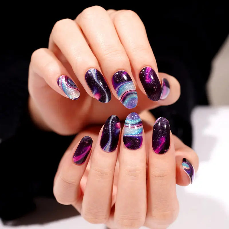 Galaxy Gel Stickers Swirling Colours — Semi-Cured Gel Nail Wraps