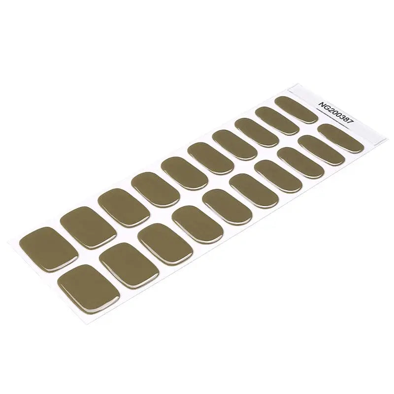 Gel Stcikers Olive-green Solid Color Designs — Semi-Cured Gel Nail Wraps