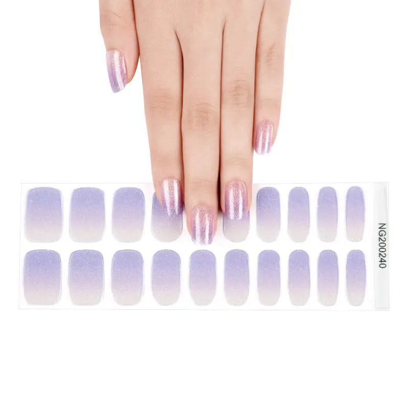 Gel Sticker Extension Ombre Glitter — Semi-Cured Gel Nail Wraps