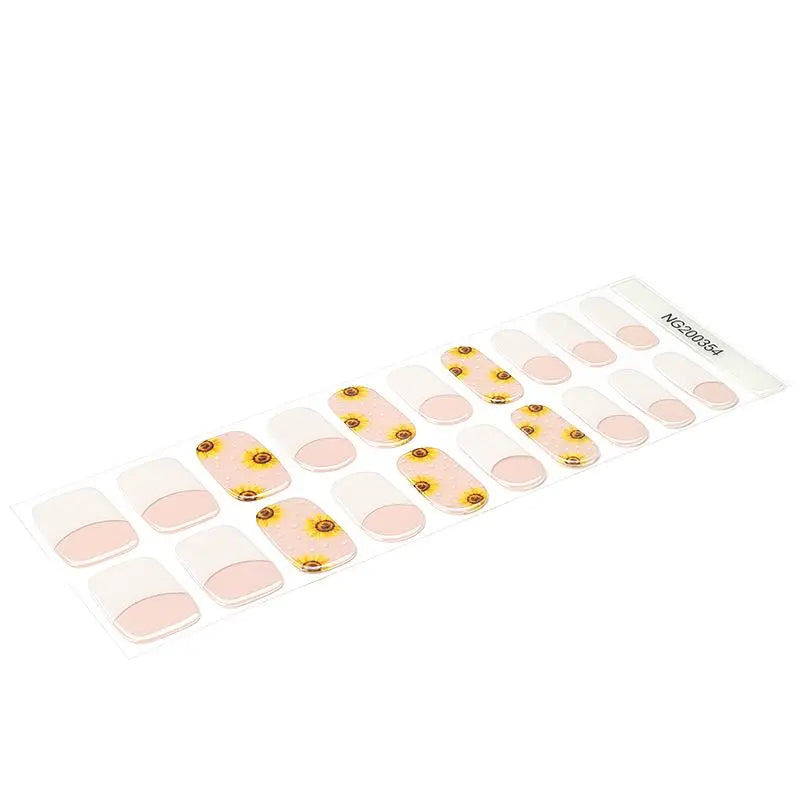 Gel Sticker With Uv Light French Designs — Semi-Cured Gel Nail Wraps