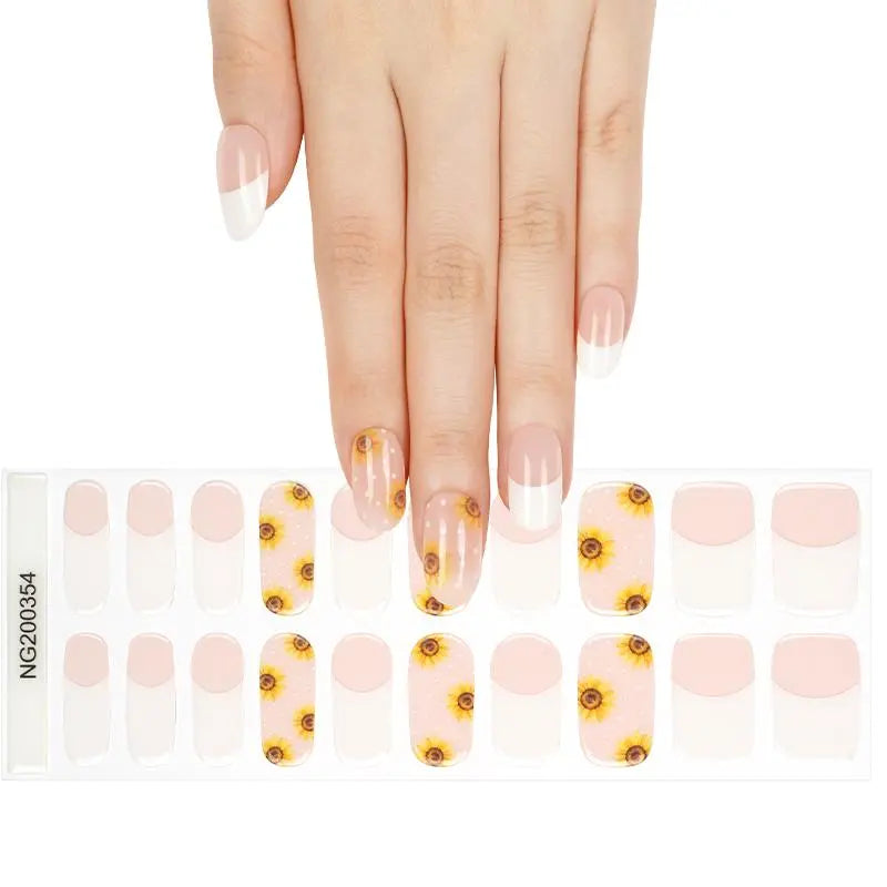 Gel Sticker With Uv Light French Designs — Semi-Cured Gel Nail Wraps