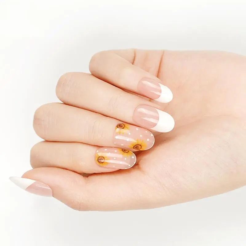Gel Sticker With Uv Light French Designs — Semi-Cured Gel Nail Wraps