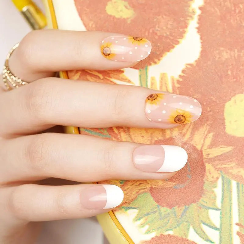 Gel Sticker With Uv Light French Designs — Semi-Cured Gel Nail Wraps