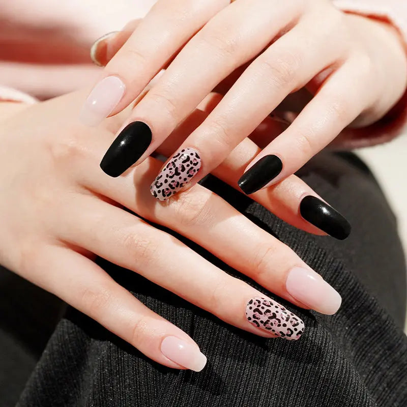 Gel Stickers Nude Leopard Designs — Semi-Cured Gel Nail Wraps