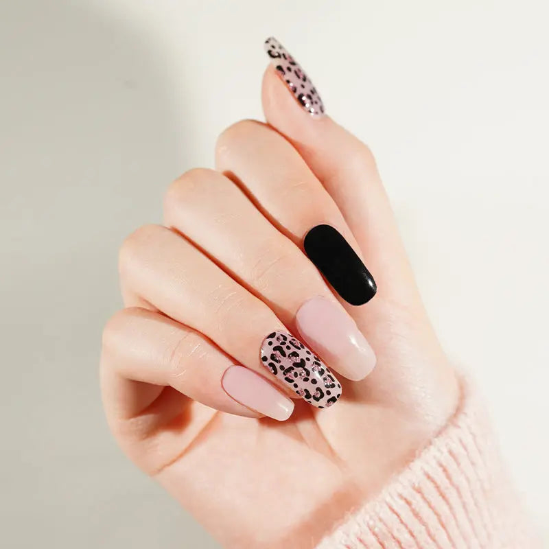 Gel Stickers Nude Leopard Designs — Semi-Cured Gel Nail Wraps