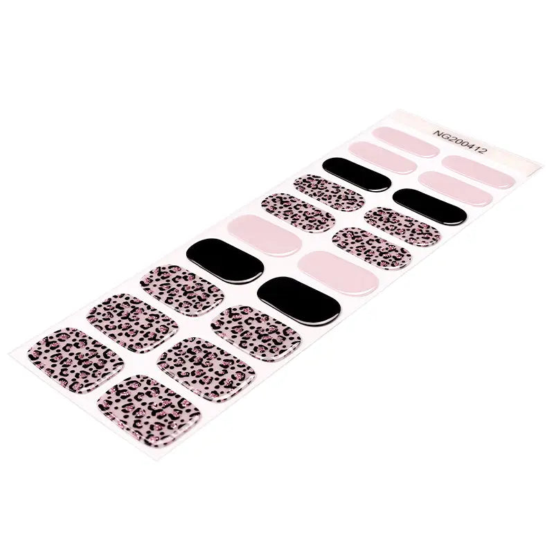 Gel Stickers Nude Leopard Designs — Semi-Cured Gel Nail Wraps
