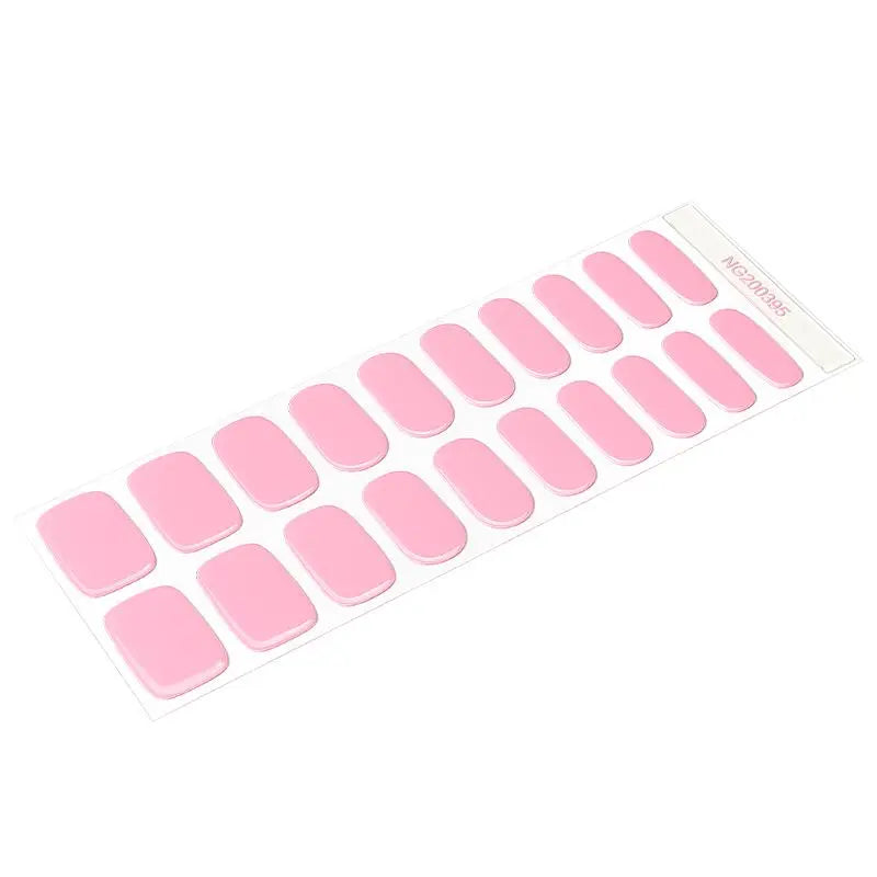 Gel Stickers Pink Solid Strips — Semi-Cured Gel Nail Wraps