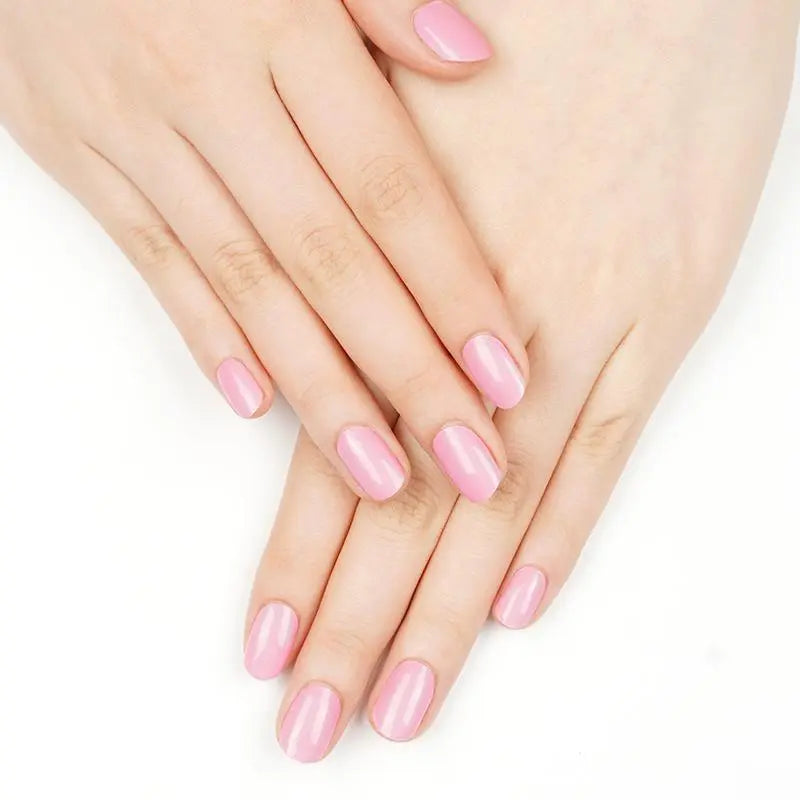 Gel Stickers Pink Solid Strips — Semi-Cured Gel Nail Wraps