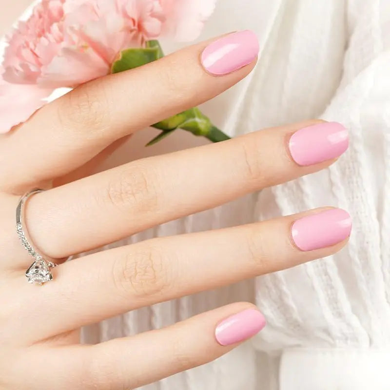 Gel Stickers Pink Solid Strips — Semi-Cured Gel Nail Wraps