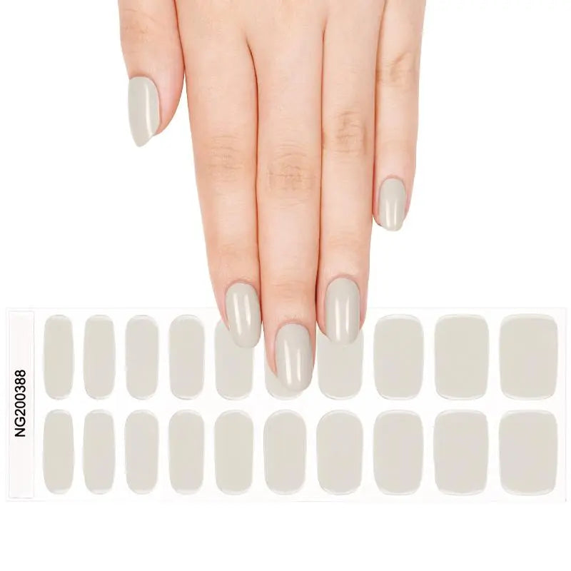 Beige-white Solid Designs — Semi-Cured Gel Nail Wraps