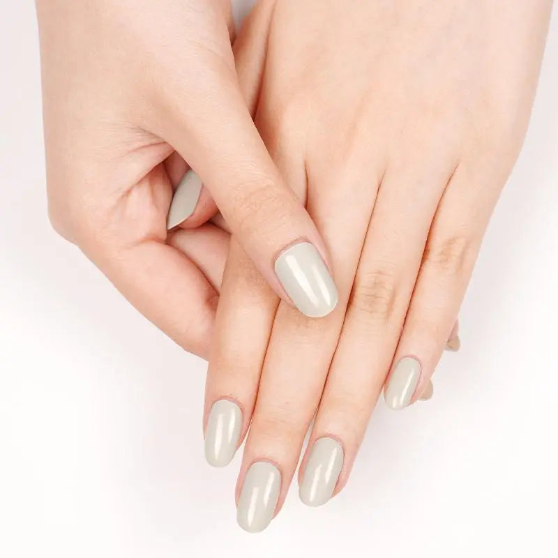 Beige-white Solid Designs — Semi-Cured Gel Nail Wraps