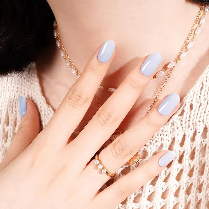 Blue Solid Sticker Art — Semi-Cured Gel Nail Wraps