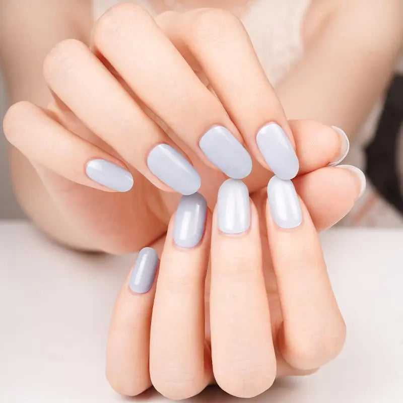 Blue Solid Sticker Art — Semi-Cured Gel Nail Wraps