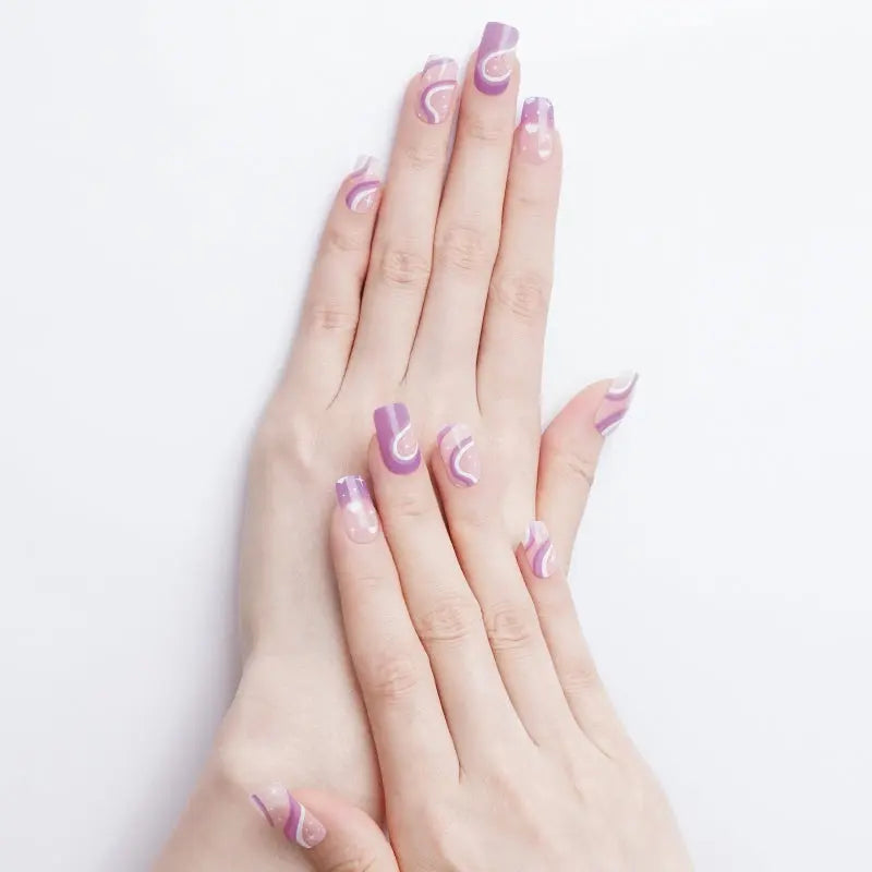 Purple Almond Nails — Semi-Cured Gel Nail Wraps