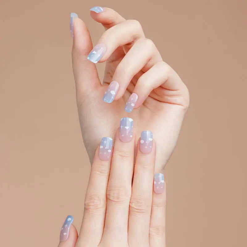 Blue Clouds — Semi-Cured Gel Nail Wraps