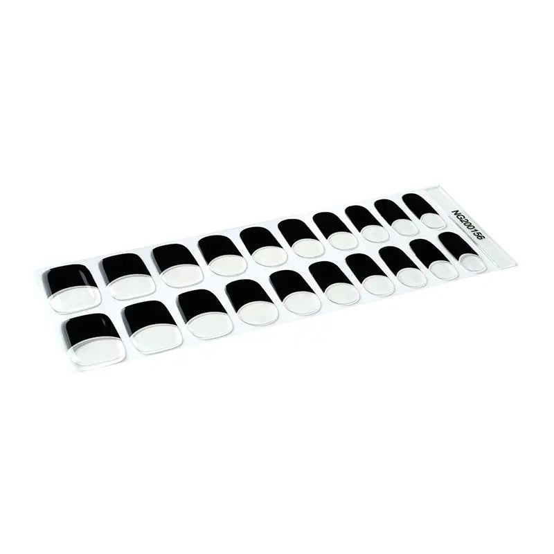 Gel Black French — Semi-Cured Gel Nail Wraps