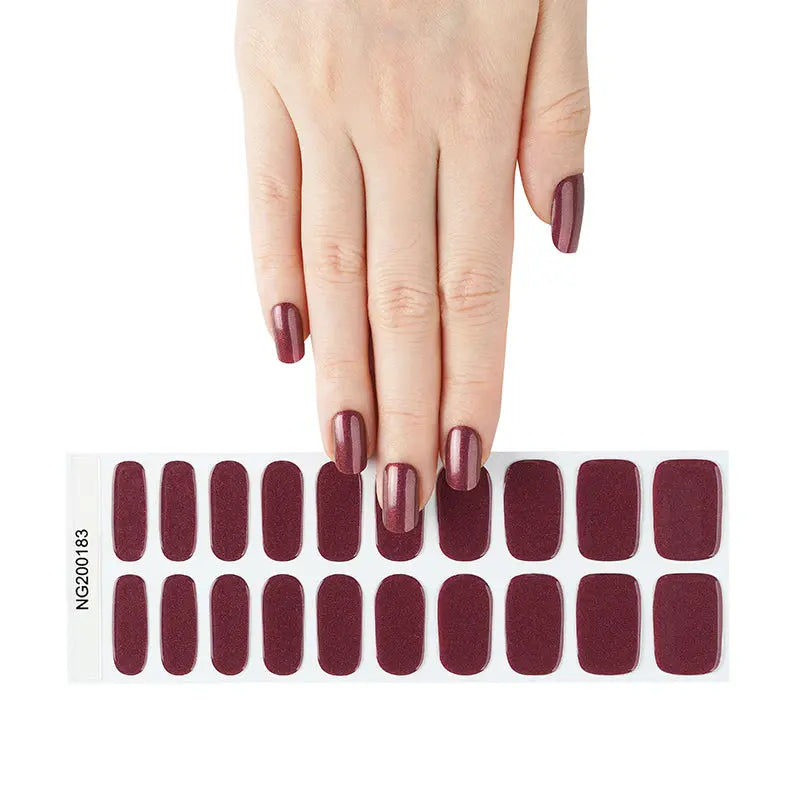 Gel Red Pearl — Semi-Cured Gel Nail Wraps