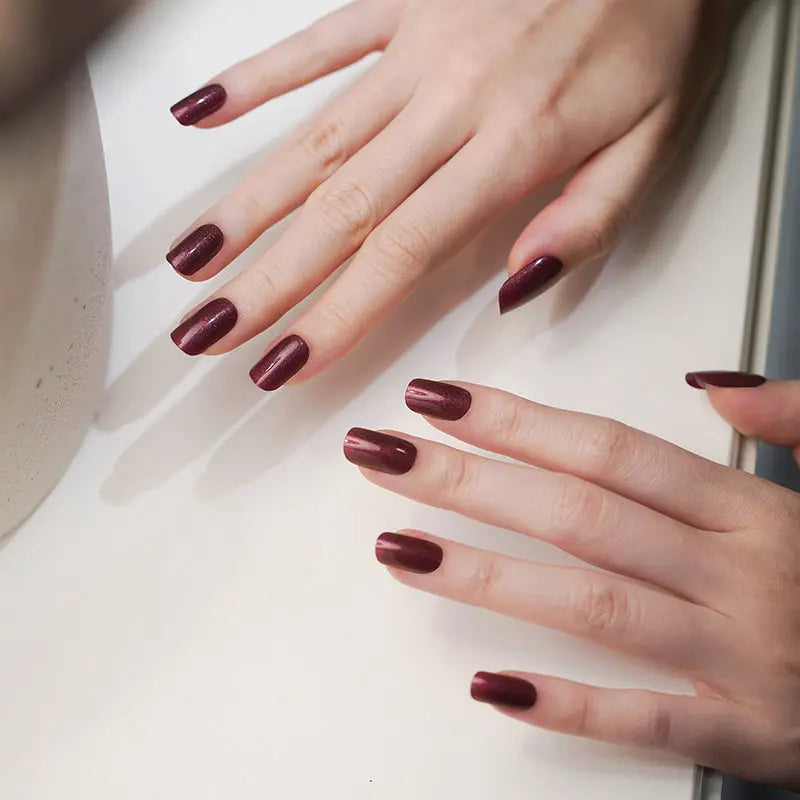 Gel Red Pearl — Semi-Cured Gel Nail Wraps