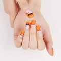 Gel Neon Orange Halloween Nailscustom — Semi-Cured Gel Nail Wraps