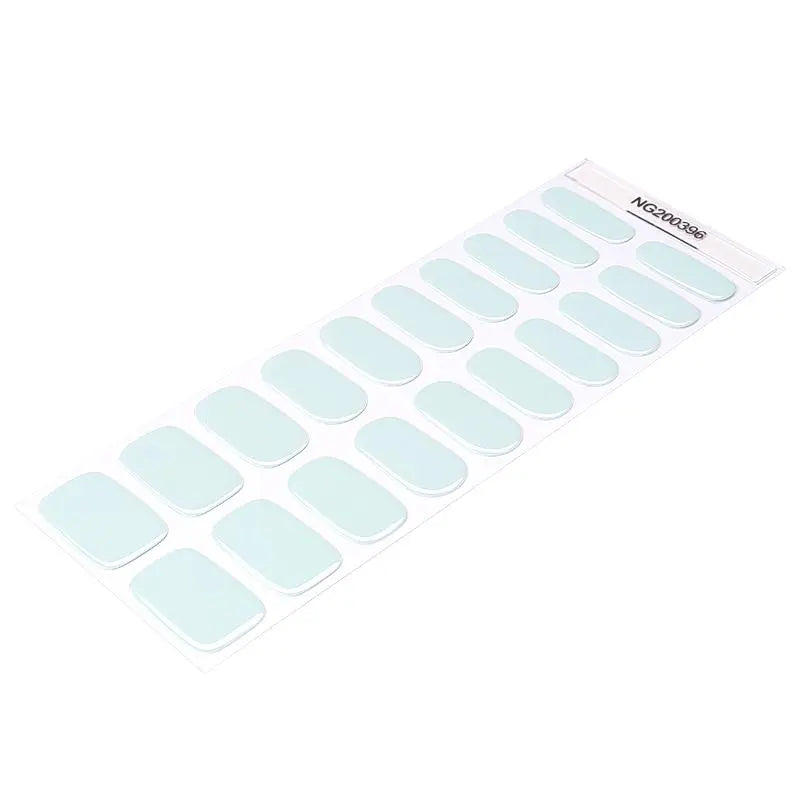 Gel Pale Blue-green Art Designs — Semi-Cured Gel Nail Wraps