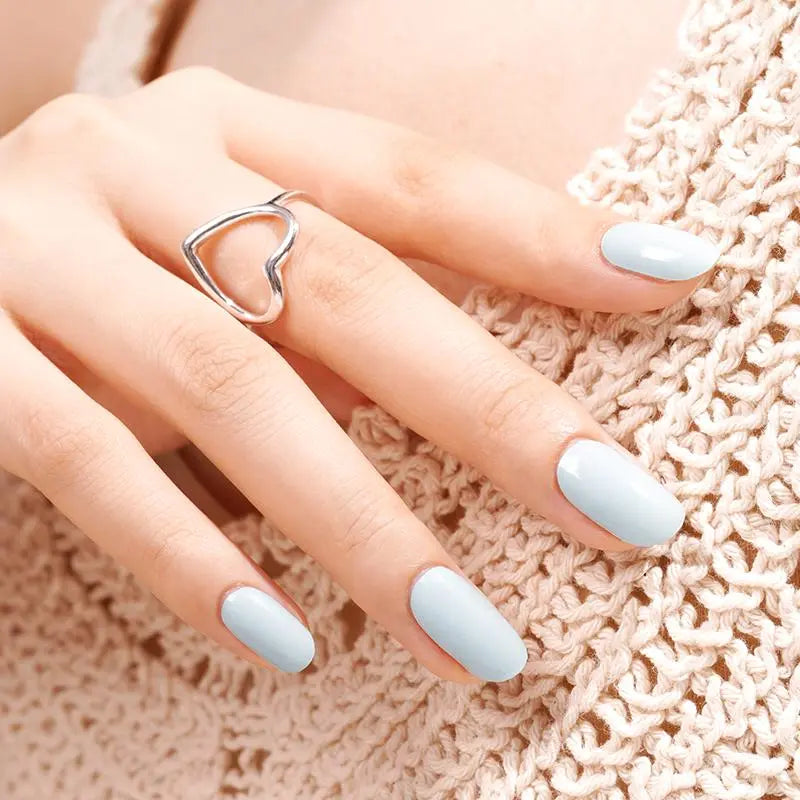 Gel Pale Blue-green Art Designs — Semi-Cured Gel Nail Wraps