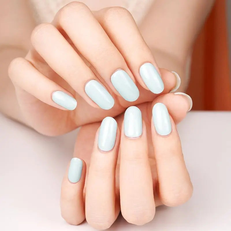 Gel Pale Blue-green Art Designs — Semi-Cured Gel Nail Wraps