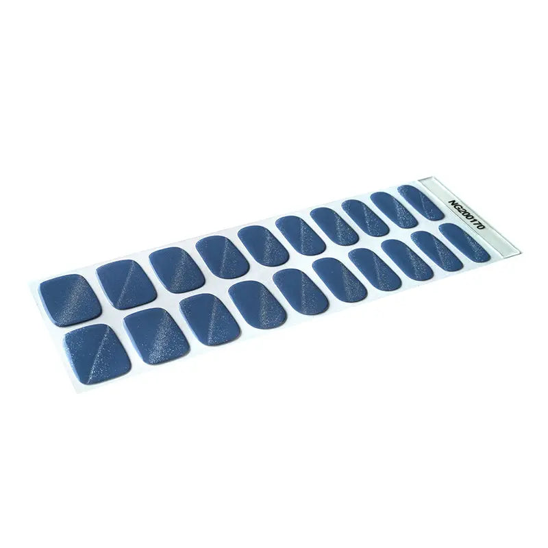 Gel With An Assortment Of Designs Light Blue Cat-Eye — Semi-Cured Gel Nail Wraps