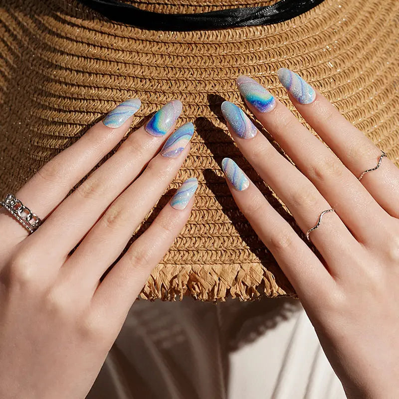 Glitter 20 Tips Cat-eye — Semi-Cured Gel Nail Wraps