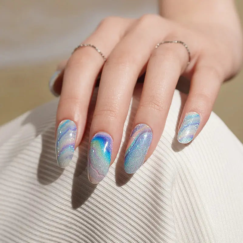 Glitter 20 Tips Cat-eye — Semi-Cured Gel Nail Wraps