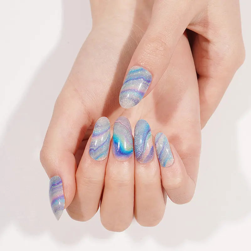 Glitter 20 Tips Cat-eye — Semi-Cured Gel Nail Wraps