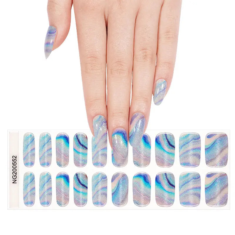 Glitter 20 Tips Cat-eye — Semi-Cured Gel Nail Wraps