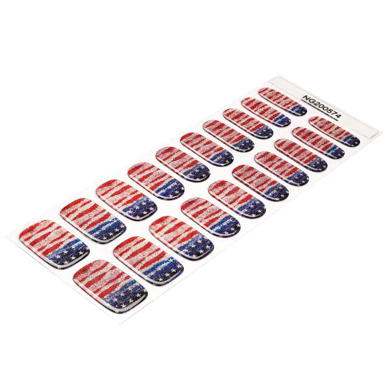 Glitter For U.s. Independence Day – Customizable For Your Brand — Semi-Cured Gel Nail Wraps