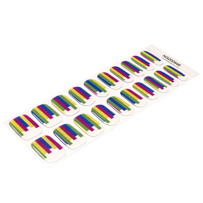 Glitter Stickers French Strips — Semi-Cured Gel Nail Wraps