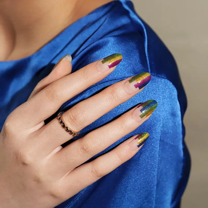 Glitter Stickers French Strips — Semi-Cured Gel Nail Wraps