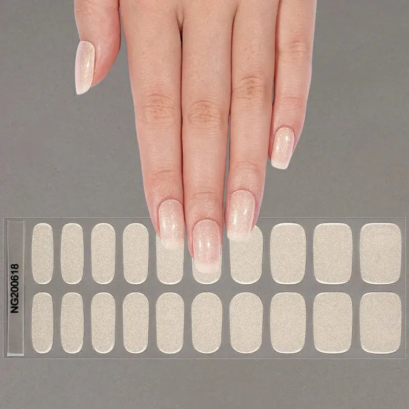 Gloden Mermaid Gel Stickers Gel Suppliers — Semi-Cured Gel Nail Wraps