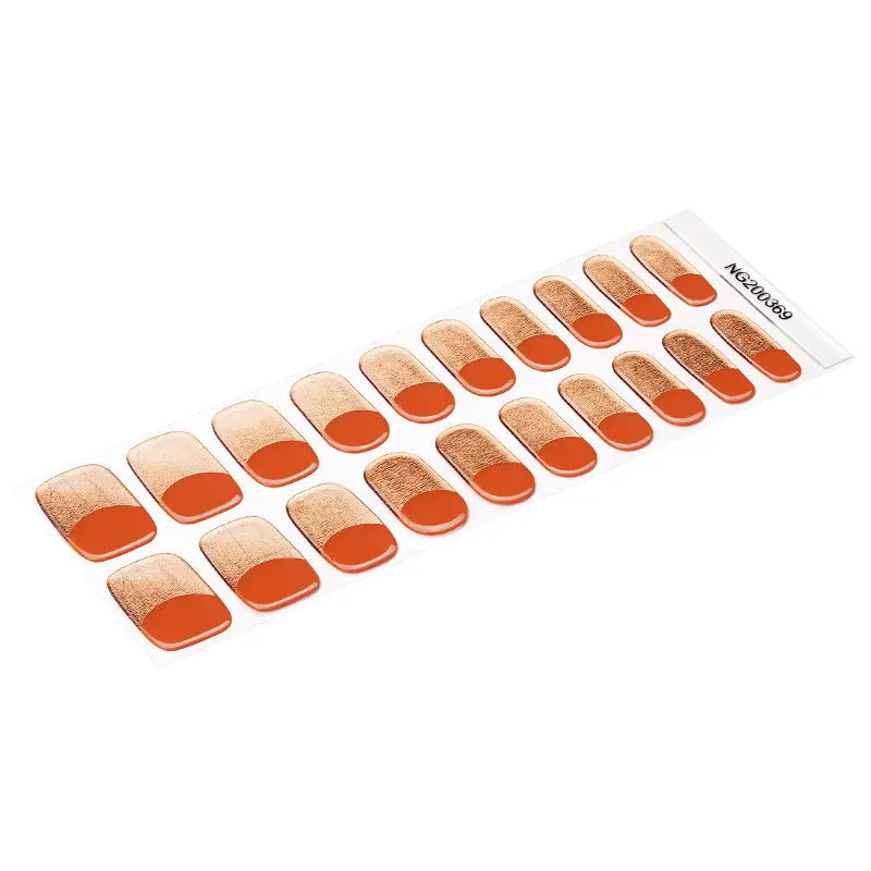 Golden French Gel Strips Gel Designs — Semi-Cured Gel Nail Wraps