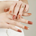 Golden Gel Marble Texture Art Designs — Semi-Cured Gel Nail Wraps