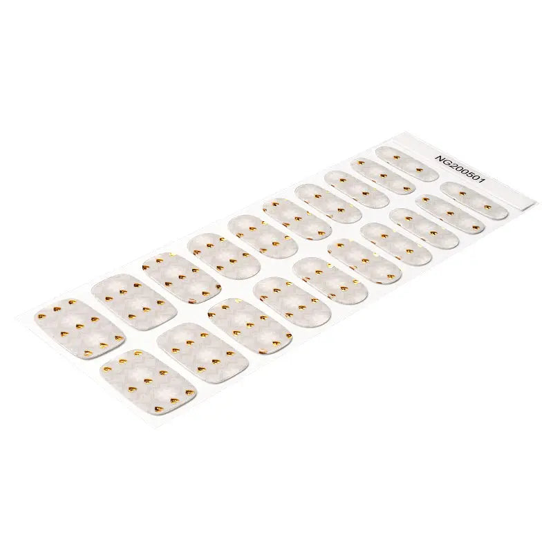Golden Heart Stickers — Semi-Cured Gel Nail Wraps