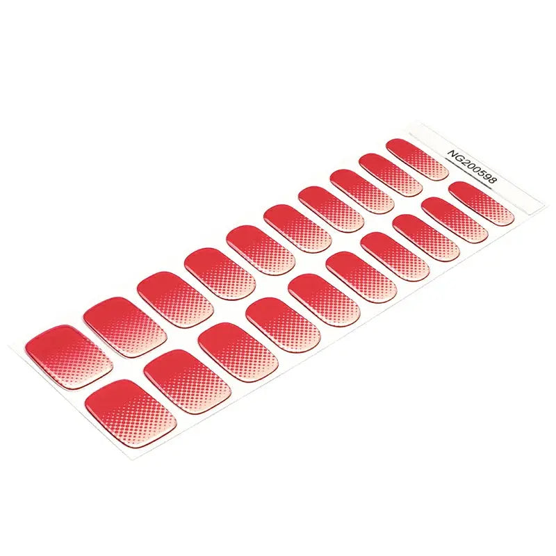 Gradient Polka-Dot Gel Stickers Red — Semi-Cured Gel Nail Wraps