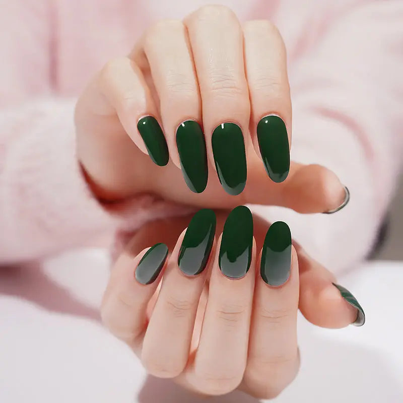 Green Solid Gel Designs — Semi-Cured Gel Nail Wraps
