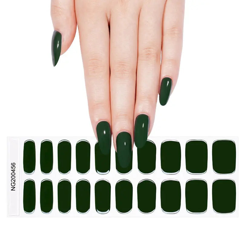 Green Solid Gel Designs — Semi-Cured Gel Nail Wraps