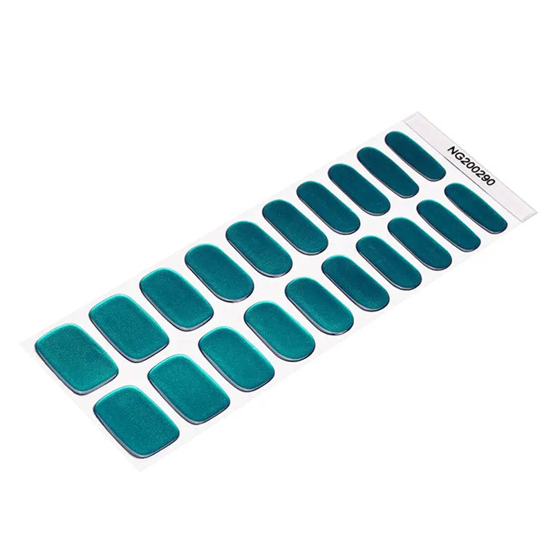 Green Mirror Polish Stickers – Bright And Shiny Finish Chrome Quick Dry Mirror Shine Effect Gel — Semi-Cured Gel Nail Wraps